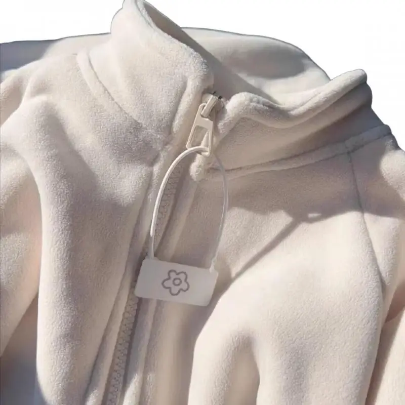 Damestrui Outdoor Dagelijkse kleding Fleecejack Rits Warm Opstaande kraag Los sweatshirt met lange mouwen voor dames Winter Outdoor