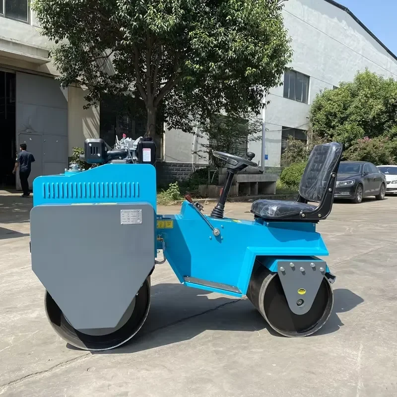 New Small SVH70 Double Drum Impact Roller Construction Machinery Mini Soil Drive Vibratory Asphalt Road Roller Honda Bearing