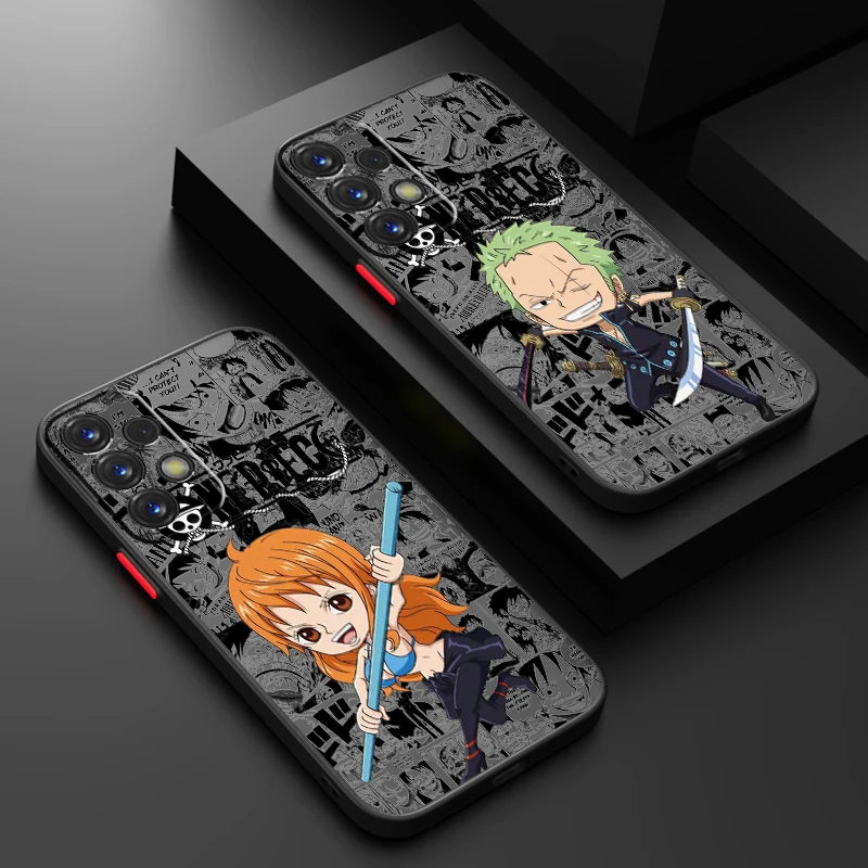 Anime Art One P-Piece Cute Frosted Translucent For Samsung A53 A52 A33 A32 A51 A71 A21S A13 A73 A50 A22 A12 5G Back Phone Case