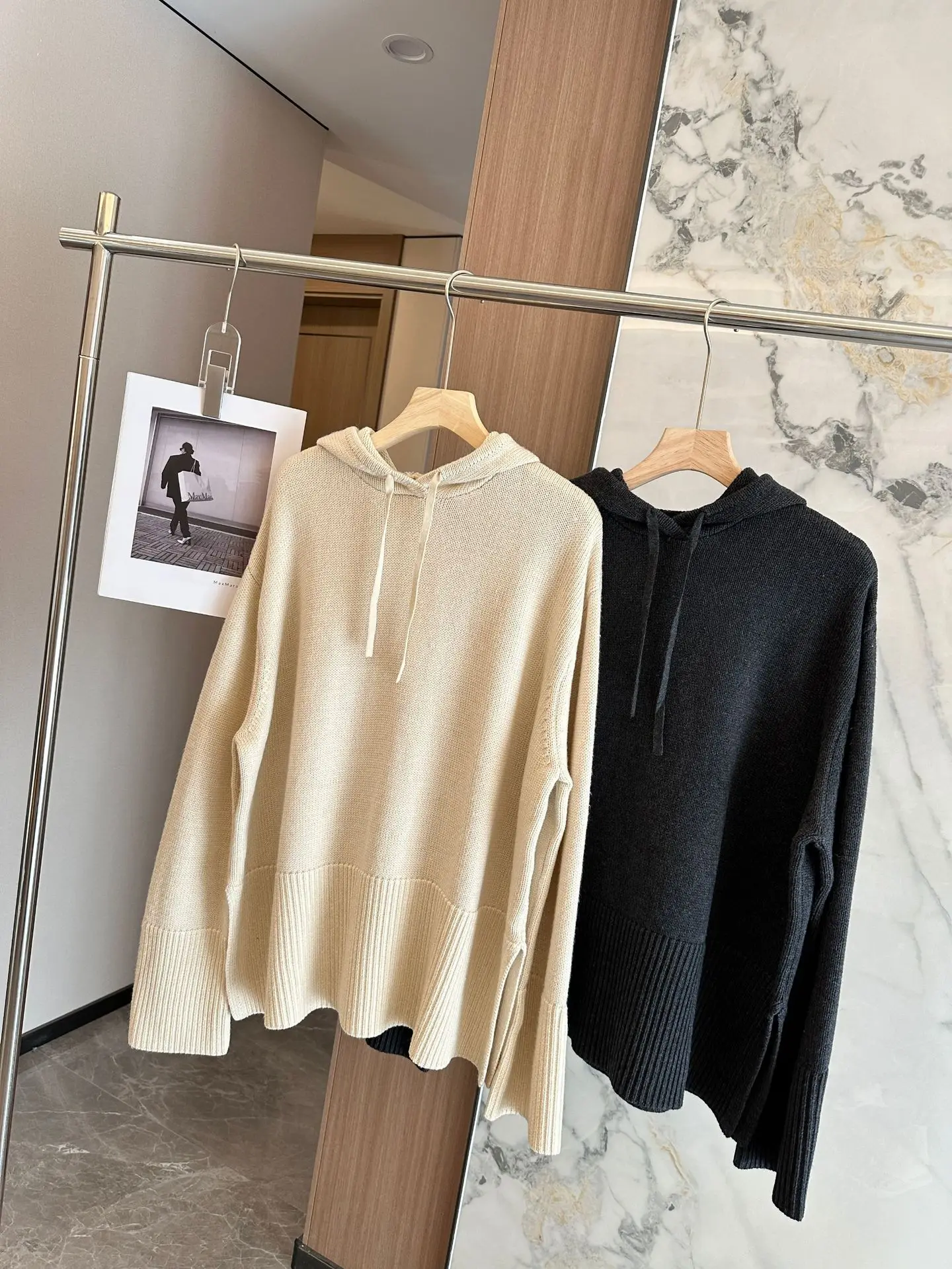 

Nordic Style Thick Hooded Women Sweater for Autumn Winter Lady Pullover Wool Knitted Casual Loose Long Sleeve Sweater Tops