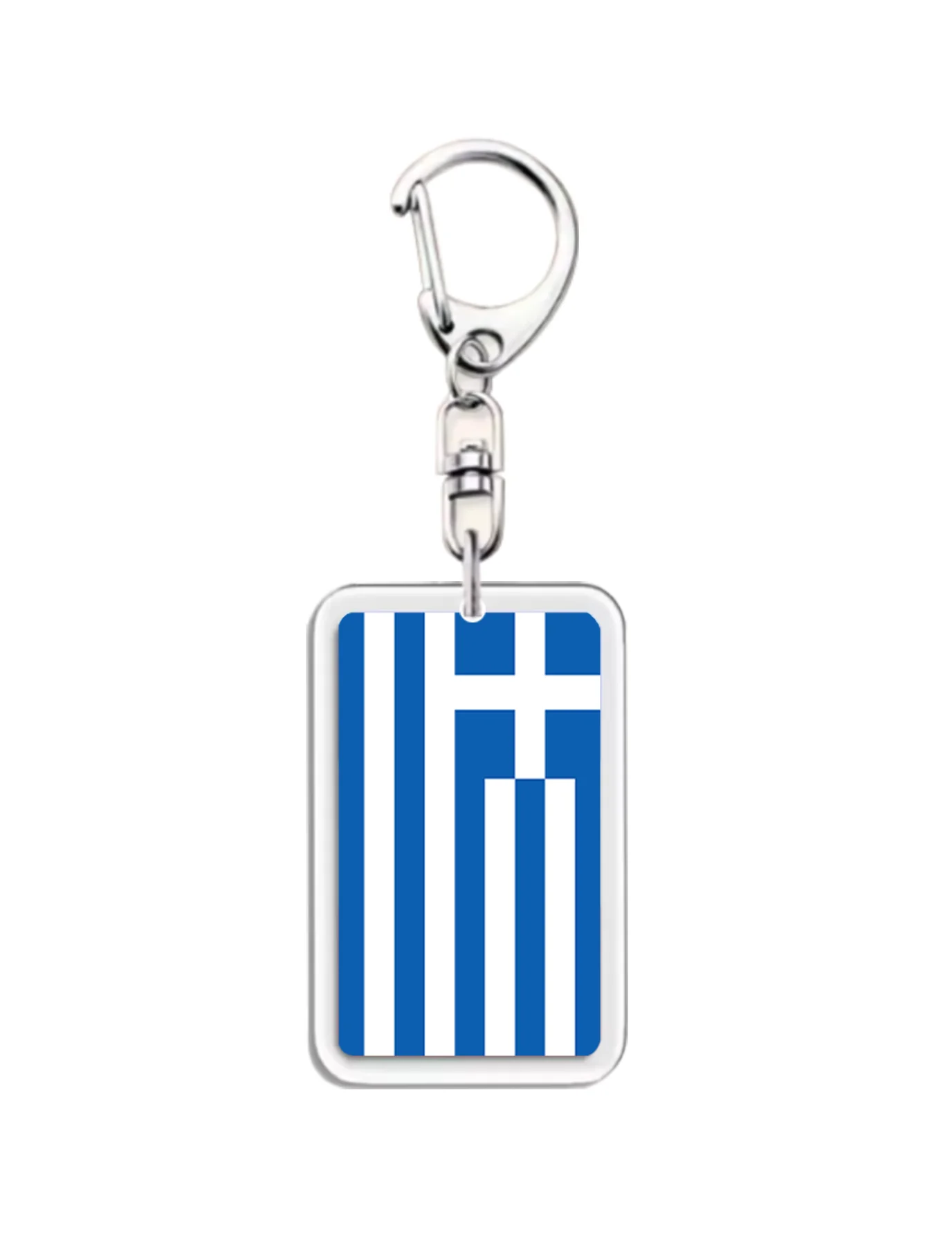 Greek Flag Pendant Keychain UV Double-Sided Printing Durable Key Holder Or Backpack Accessory Gift for Friends
