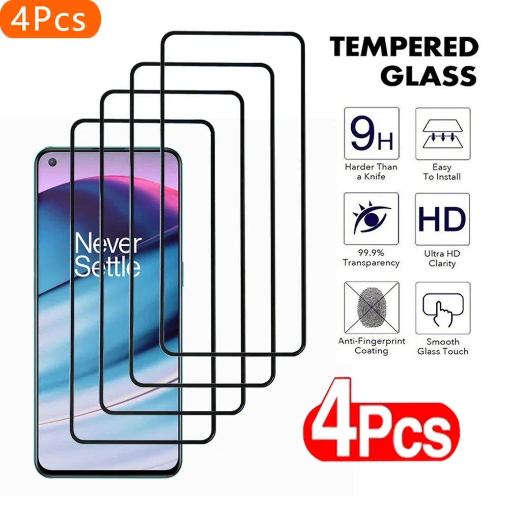 

4Pcs Transparent Tempered Glass For OnePlus Nord CE 2 3 Lite 5G Ace 2V Pro Screen Protecctor For OnePlus Nord 3 2T Glass Film