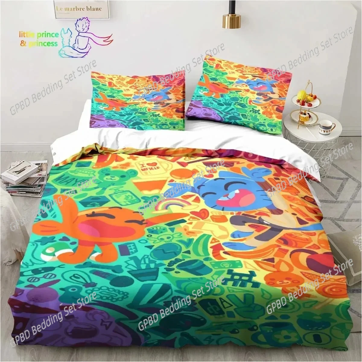 Amazing World Gumball 3D Bedding Set Duvet Cover Pillowcases Single Twin Full Queen King Size Home Decor Quilt Boys Gift
