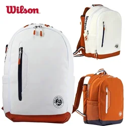 Wilson Roland Garros-Bolsa de tenis de arcilla, mochila Max de 2 raquetas con compartimentos, viaje conmemorativo al Abierto Francés