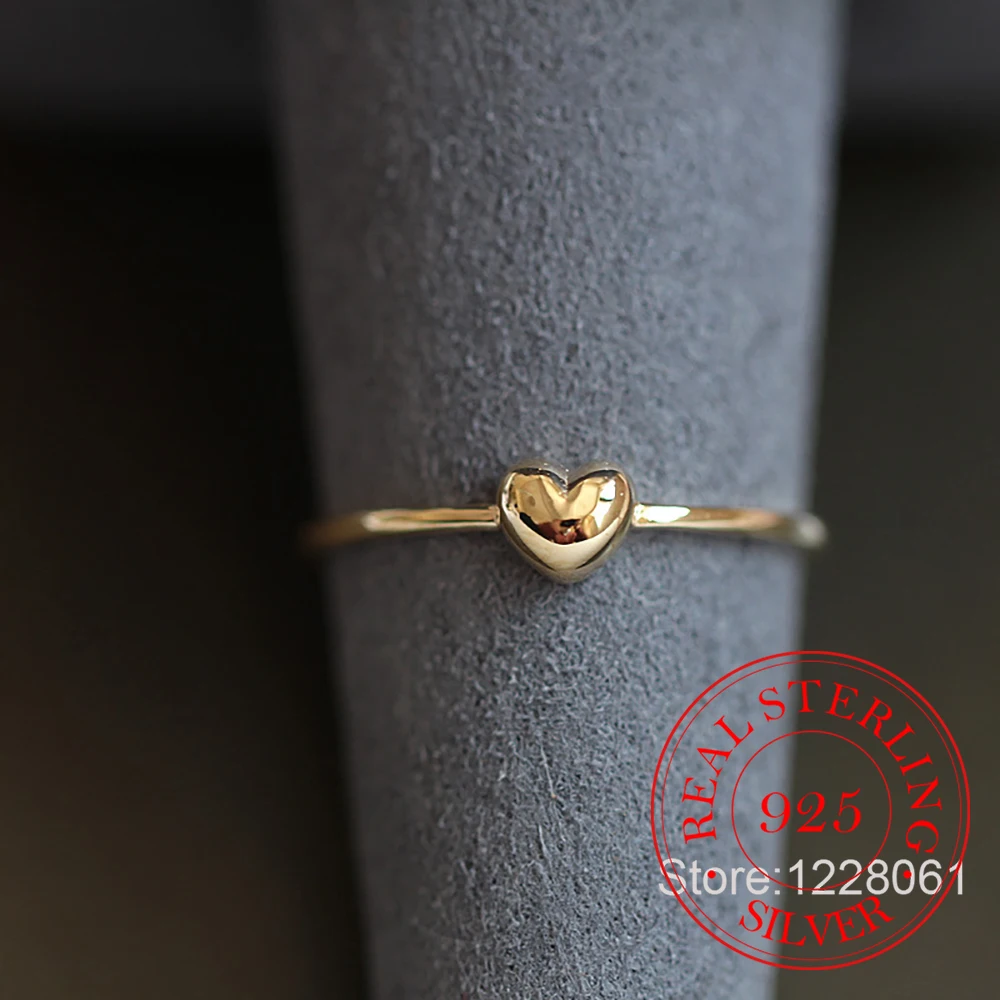 

Простые глянцевые кольца из стерлингового серебра 925 пробы с сердечками для женщин, модные свадебные, помолвочные, вечерние, очаровательные ювелирные изделия