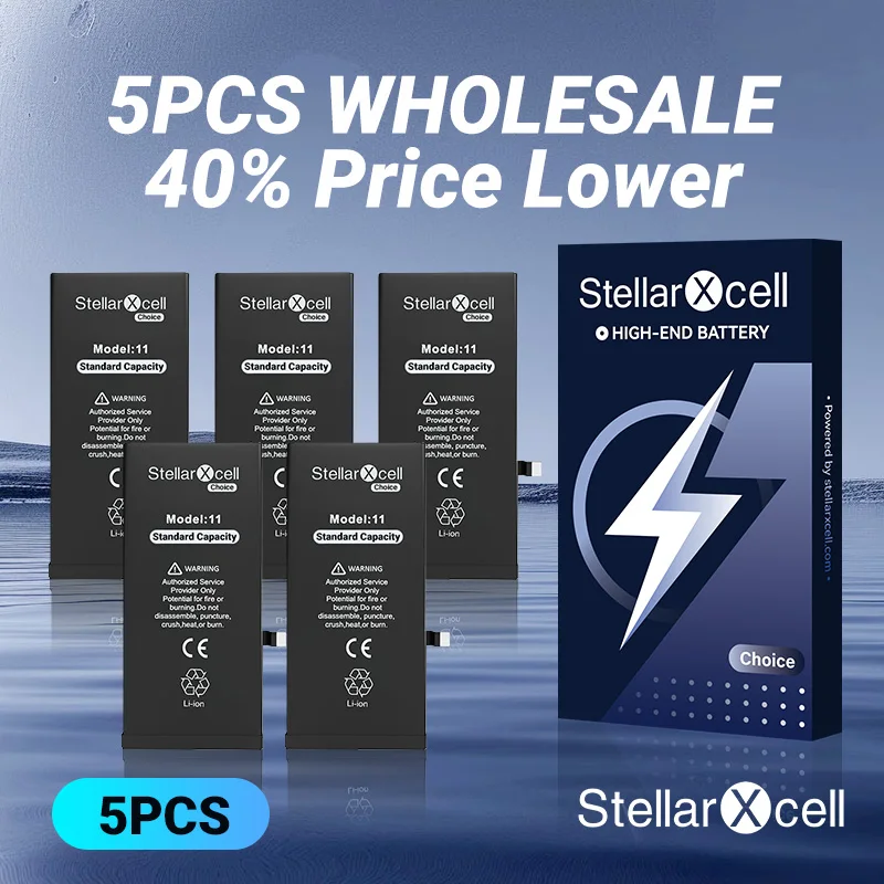 5PCS StellarXcell  Choice Battery OEM TI For Iphone Se 2022 2023 7 8 6 s plus x xr max 11 12 13 14 15 Free battery opening tools