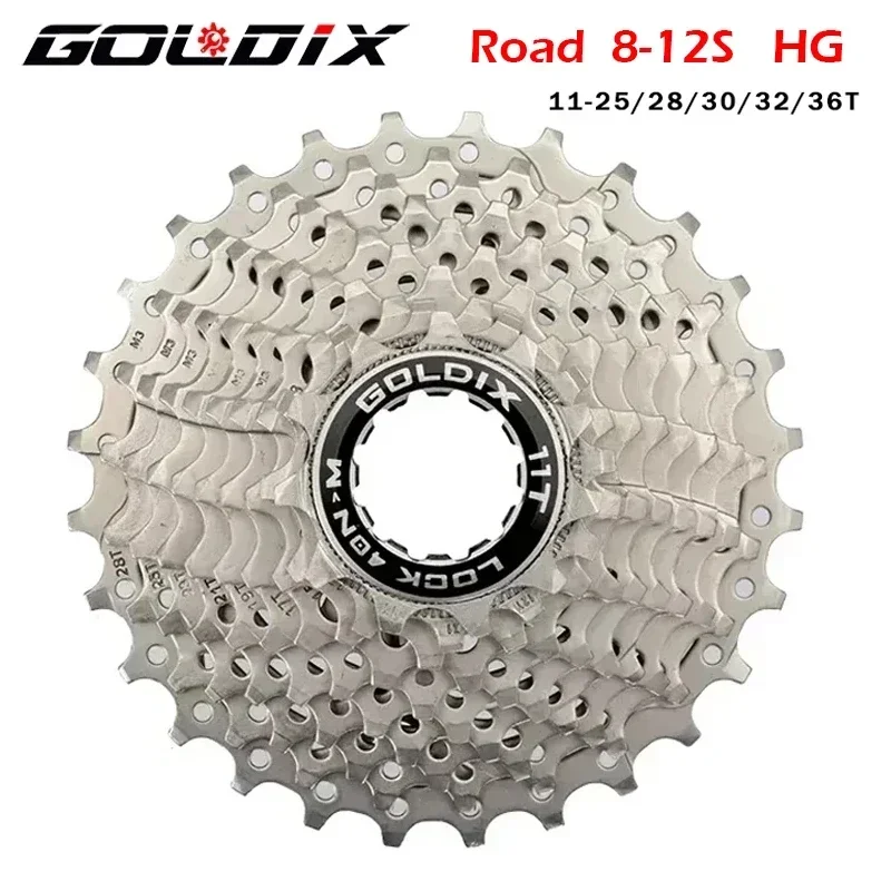 GOLDIX Road Bike 8 9 10 11 12Speed Velocidade 11-25T/28T/32T/34T/36T Bicycle Cassette Freewheel MTB Sprocket for SHIMANO