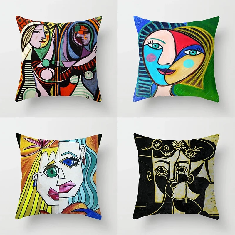 Creative Abstract Art Women Pillowcase Picasso Sofa Decoration Oil Painting Print Living Room Bedroom Home Decor