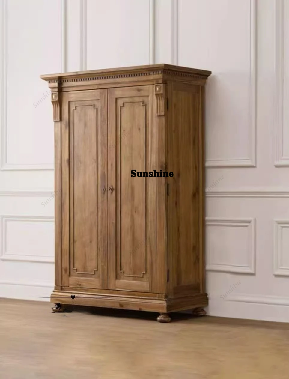 

Американский винтажный двухдверный шкаф для спальни в стиле вилла, шкаф для хранения вещей