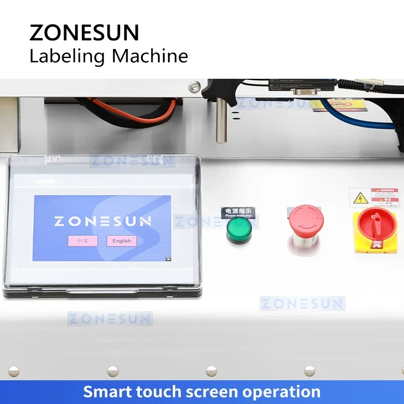ZONESUN ZS-TB500R Automatic Wrap Around Labeling Machine Tabletop Round Bottle Label Applicator