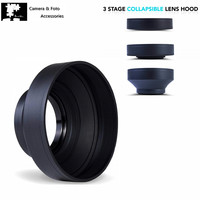 3 Stage Collapsible Rubber Lens Hood For Sony DSC HX400V HX350 HX300 H400 Panasonic FZ30 FZ50 FZ80 FZ82 FZ70 FZ72 Digital Camera