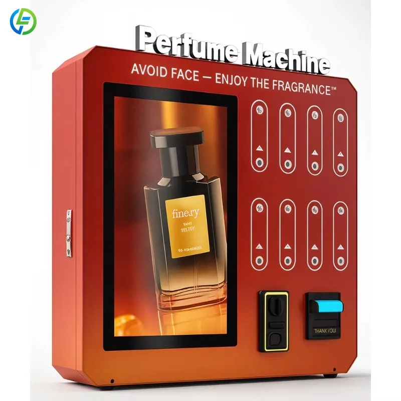Automated Perfume Dispenser Vending Machine for Shopping Malls Airports Credit Cards Coins QR Codes Tokens Customized