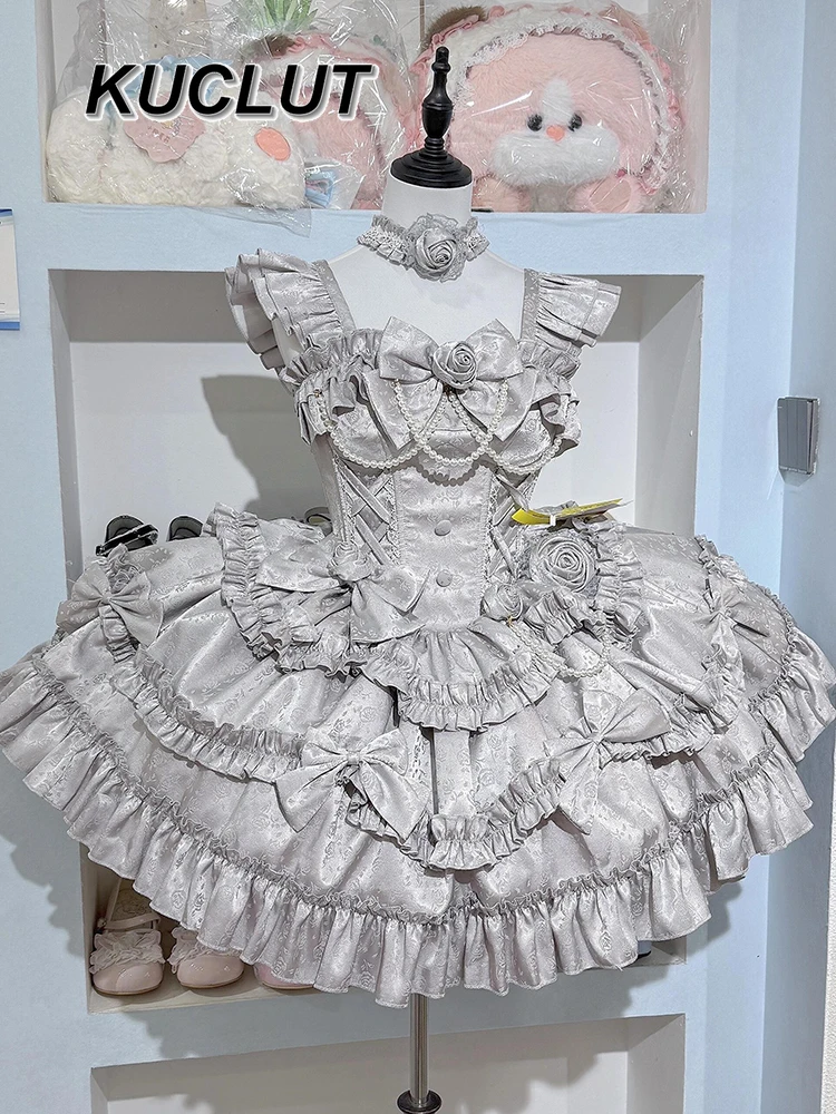

Summer Lolita Dress Jsk Elegant Lolita Style Princess Sweet and Cute Elegant Square Collar Short Dresses for Women 2025 New