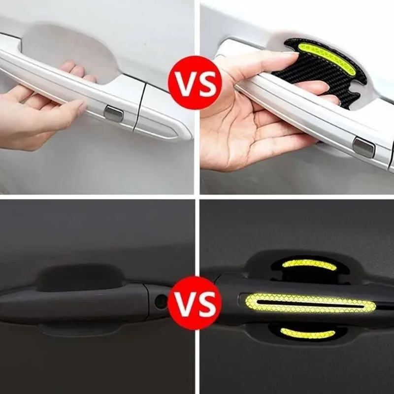 Noctilucent Car Door Handle Sticker Door Handle Bowl Anti Scratch Protective Stickers Fluorescence Handle Anti-collision Strip