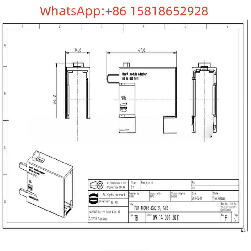 1 piece  09140013011 HARTING industrial connector HAN  Original and genuine product in stock