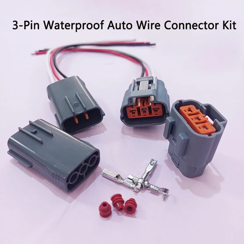 3-Pin Waterproof Car Connector Kit 6195-0012/6195-0009 Male Female Plug  Terminals Seals for Ignition Coil High-Voltage Pack
