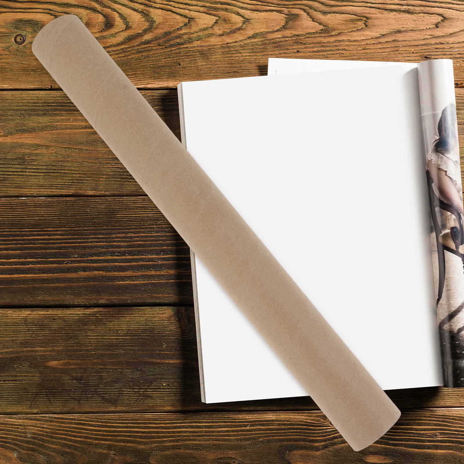 

Kraft Paper Mailing Tube Round Poster Shipping Tube with Caps for Artwork Documents Maps Calligraphy Scrolls Storage and