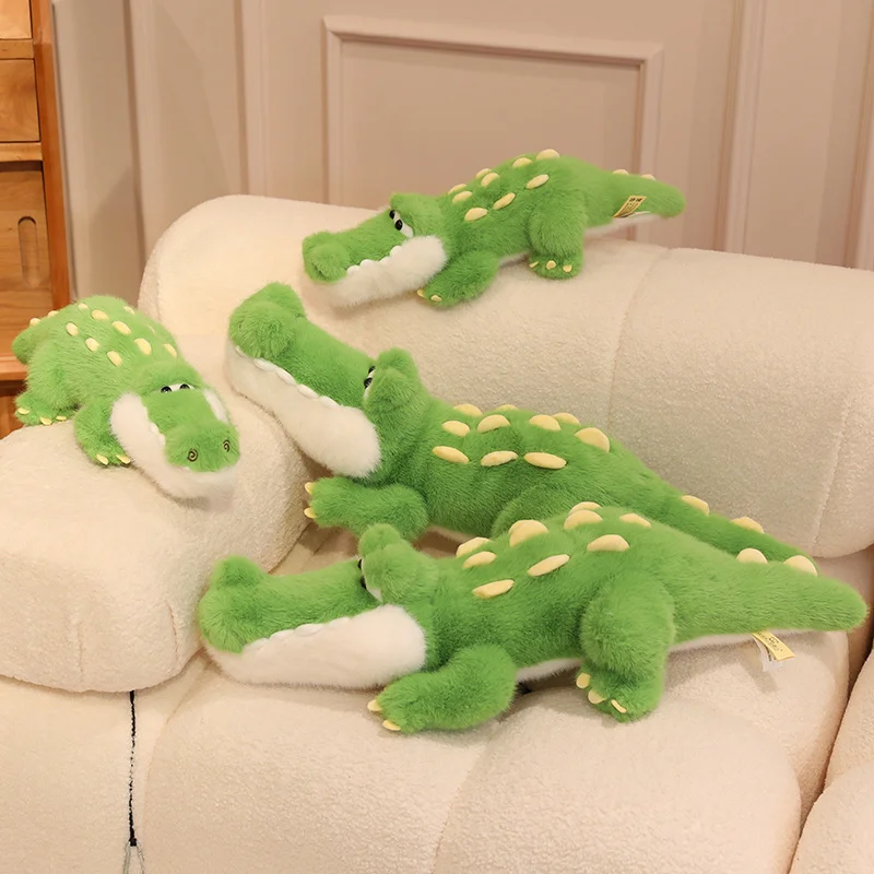 

Simulation crocodile Plush Toy Stuffed Animal Green Lying crocodile Throw Pillow Cushion Home Decor Kids Gift Soft Plushies
