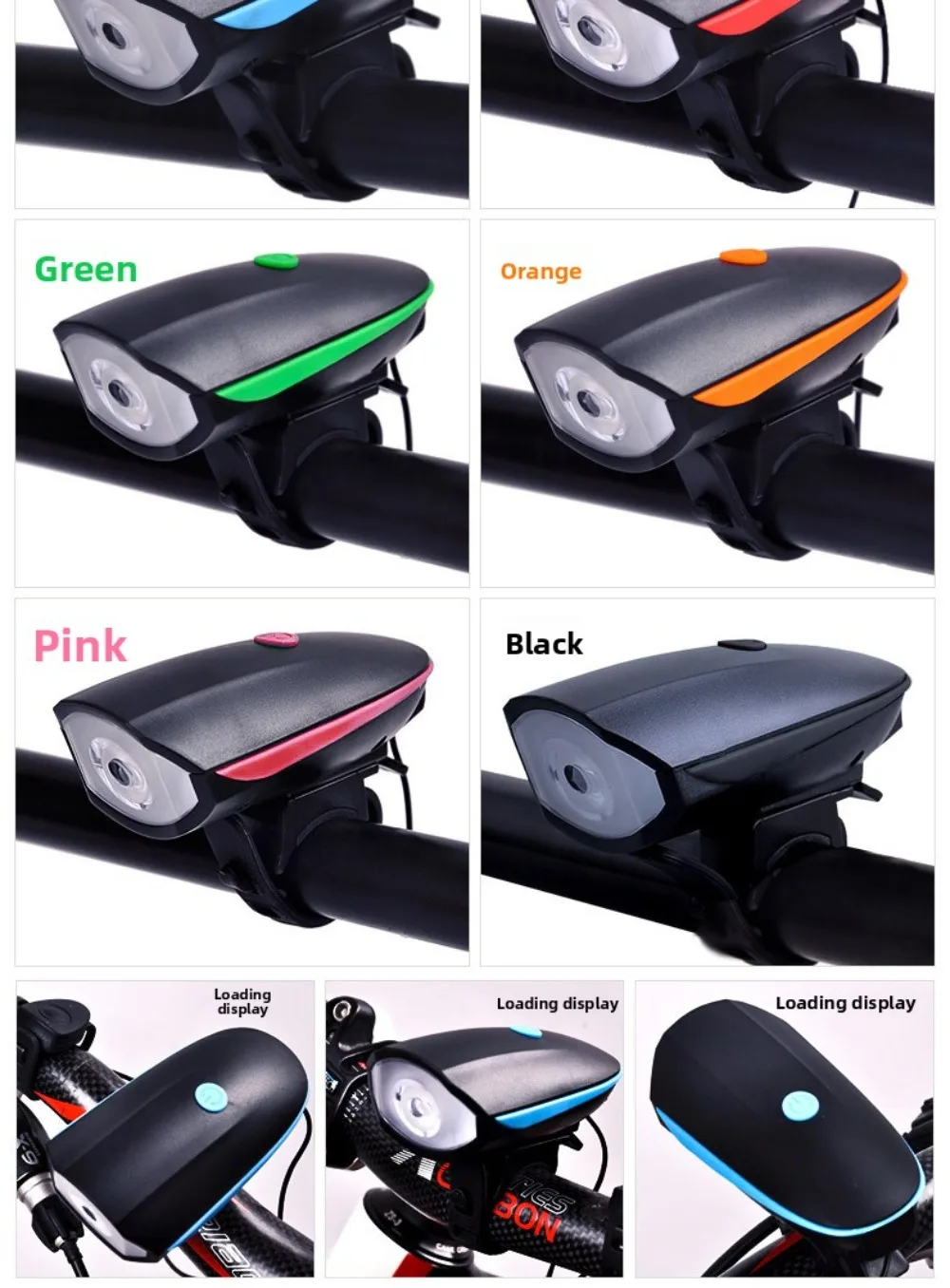 Flashlight Riding Equipment Accessories Set Night Ride Bike Lights Mountain Bike Headlights Horn Charging