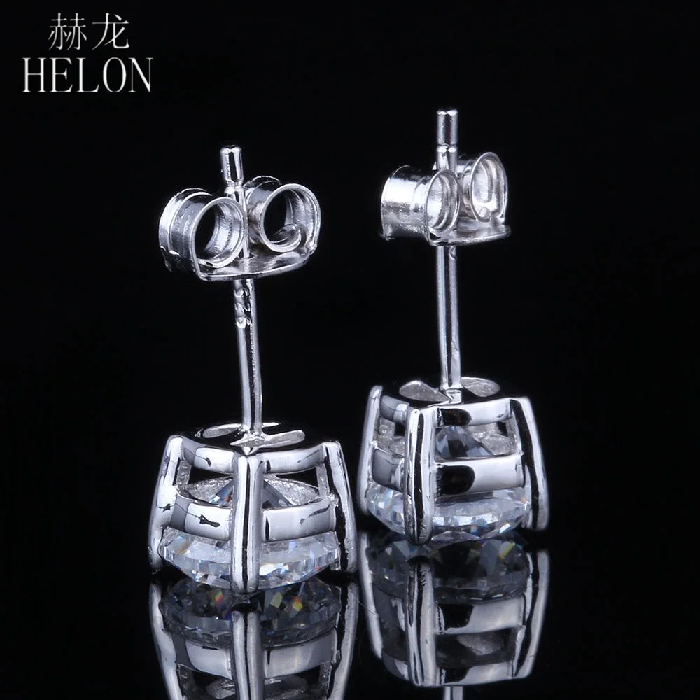 HELON 5.5mm Round Moissanite Sterling Silver 925 Round Moissanite Engagement Stud Earrings Women Men Top Quality Jewelry Gift