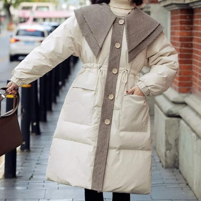 Down jacket women's 2025 winter new design sense niche waist thin thickened warm jacket