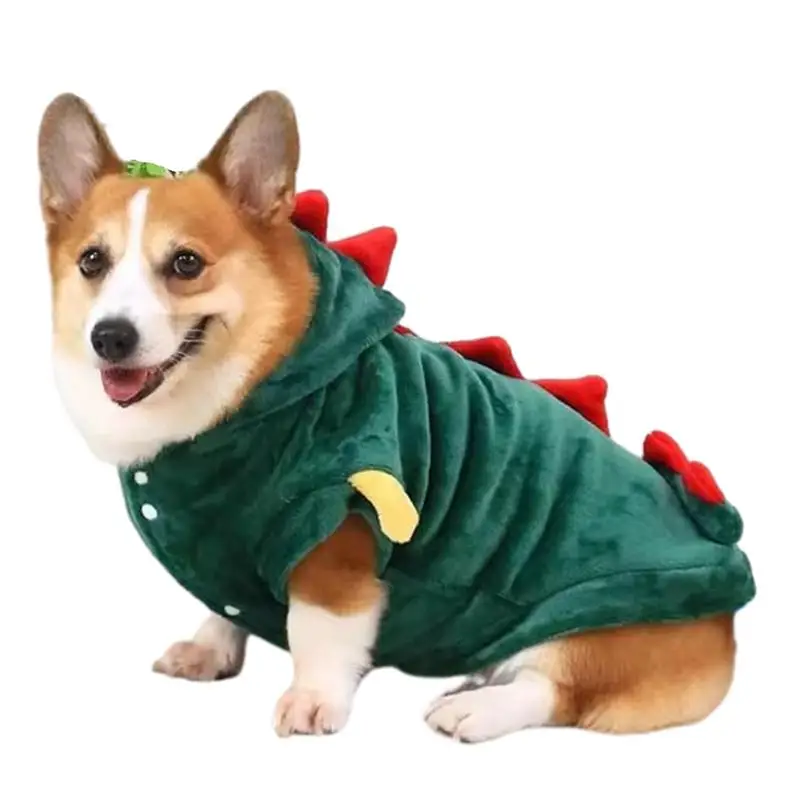 Dinosaur Dog Hoodie Pet Clothes Funny Costume For Christmas Soft Dinosaur Cat And Dog Hoodies Pet Clothes Funny Costume For Dog