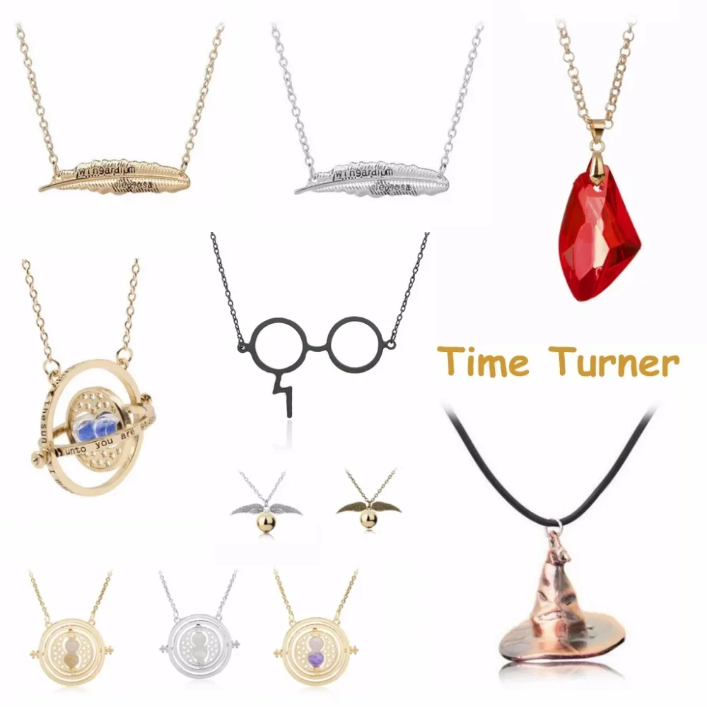 Harri Felix Felicis Potion Time Turner Hourglass Necklace Potter Quidditch Magic Stone Hermione Luna Snitch Death Hallow Toys