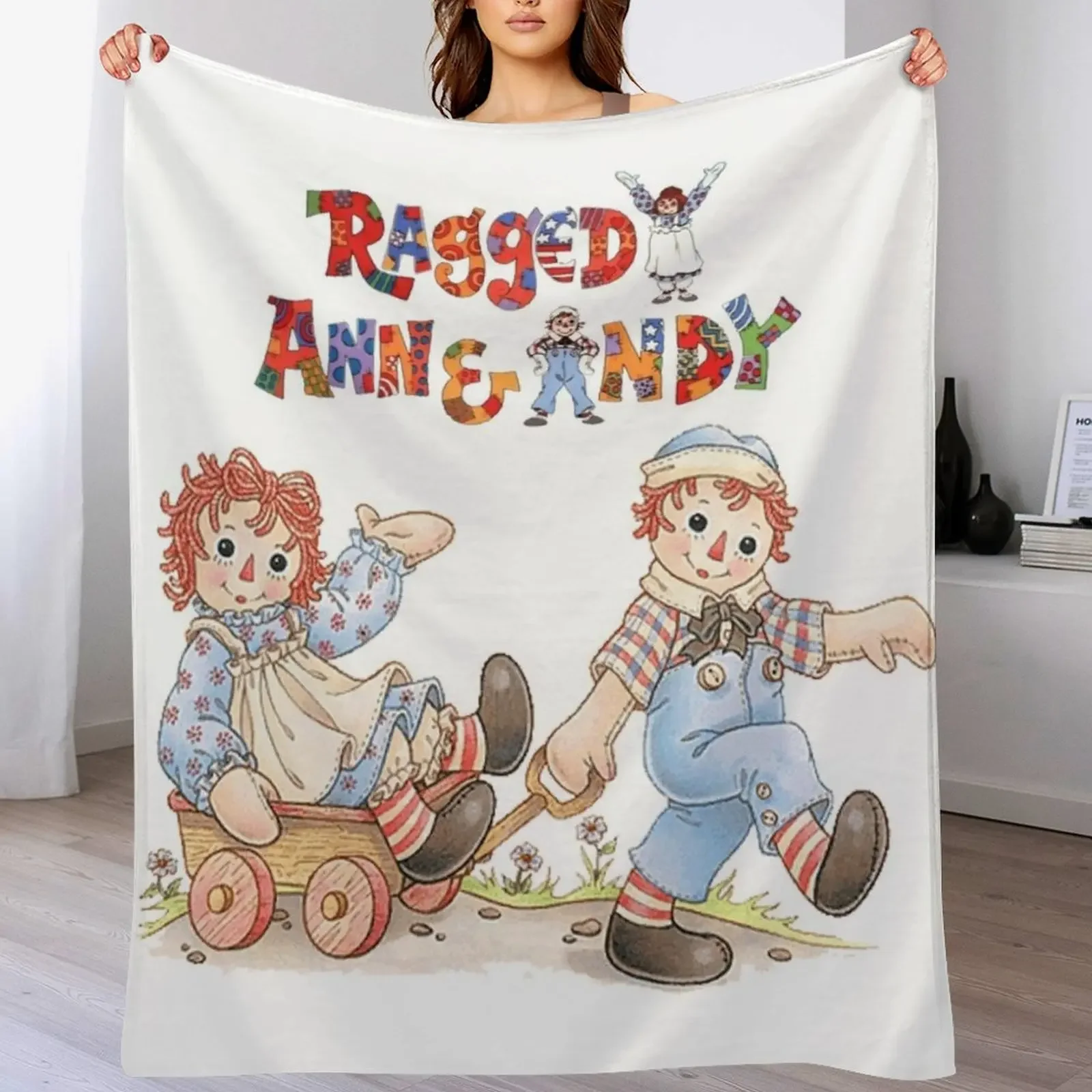 

Raggedy Ann And Raggedy Andy Throw Blanket Summer Cool Breathable Blanket for Sleeping