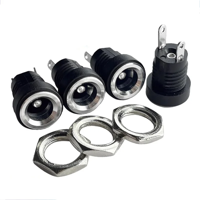 10/50 Stuks Dc022b 5.5X2.1Mm Dc Voedingsaansluiting 3.5X1.3 Dc Female Panel Mount Connector Plug Adapter 5.5*2.5Mm 2 Pin