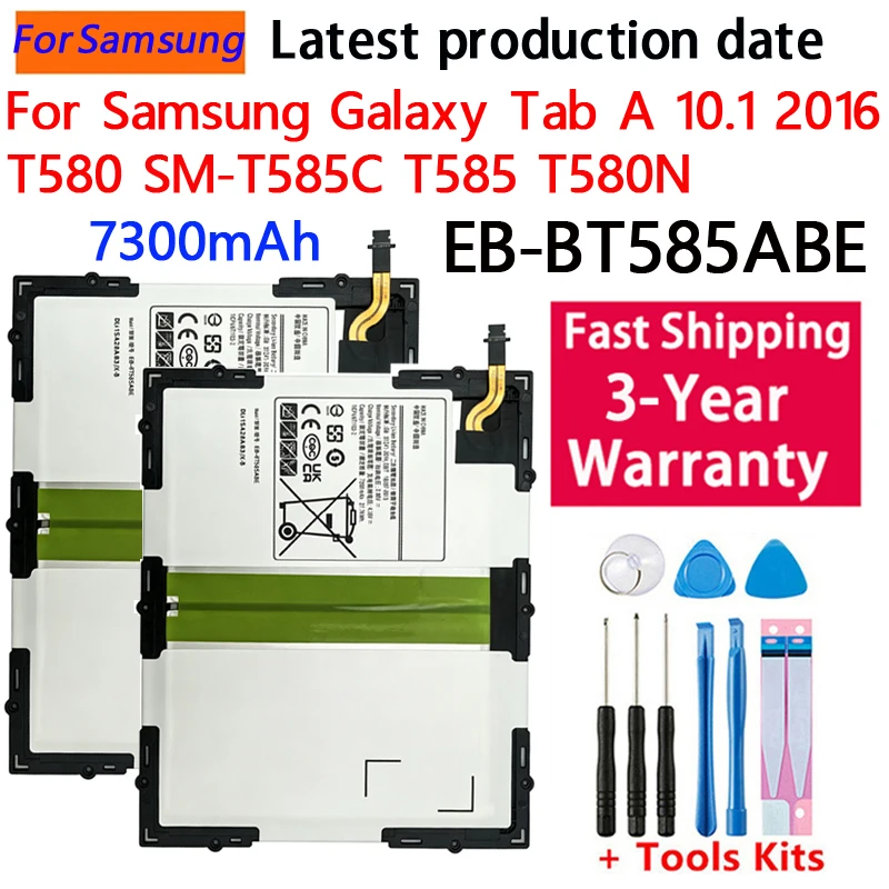 7300mAh EB-BT585ABE EB-BT585ABA Battery For Samsung Galaxy Tab A 10.1 2016 T585C BT580 T585 SM-T585 Batteries+Tools