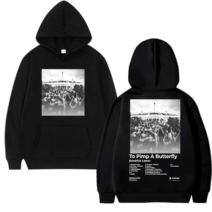 

Hot Rapper Kendrick Lamar Album Poster Double Sided print Sweatshirt Men women vintage streetwear Hoodie Unisex Fleece pullover