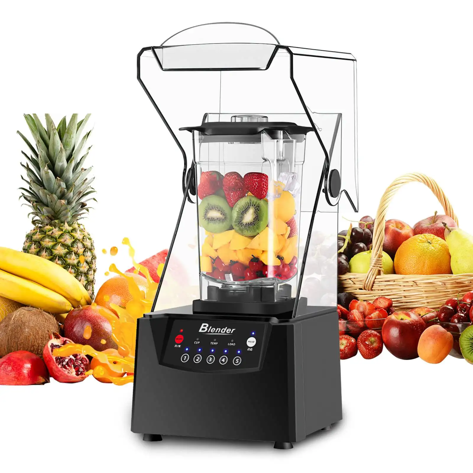 220W Electric Blender Mixer Commercial Blender 2L Fruit Food Ice Crusher Processor Smoothies Juicer Maker Crusher Grain Grinder