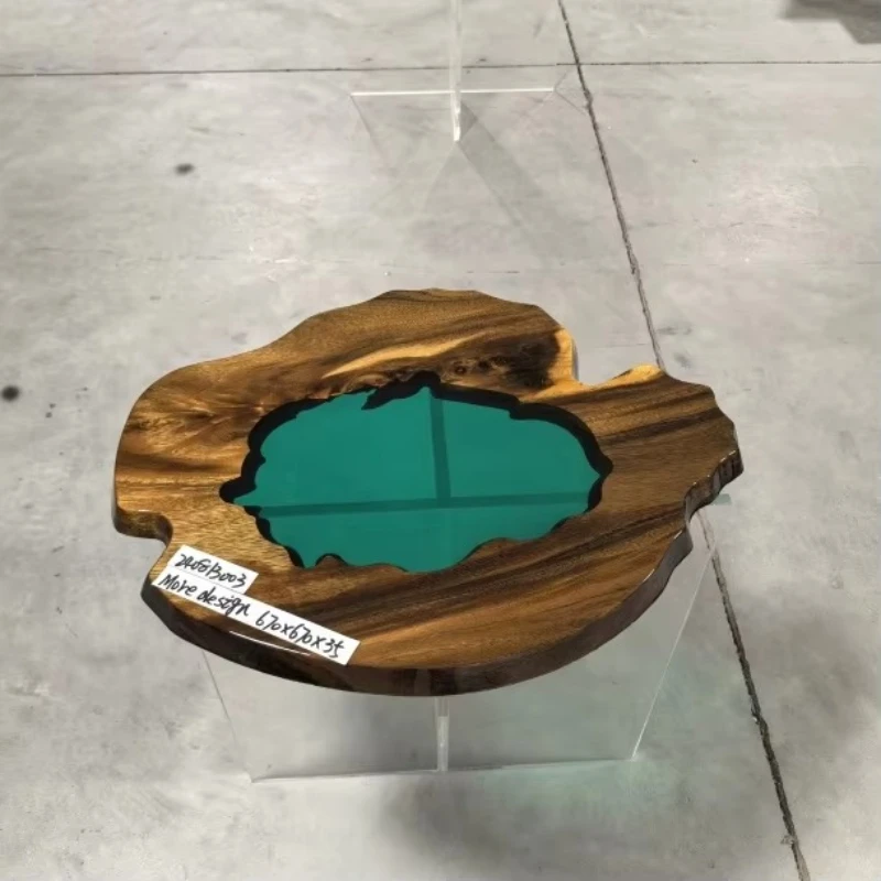 

Free Logo Home Furniture Factory Direct Sales Solid Walnut Restaurant River Wood Epoxy Panel Dining Table