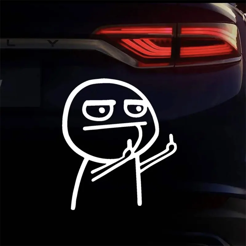 Car Sticker Taunt Despise Funny Middle Finger Personality Cartoon Creativity Body Sticker Reflective Car Sticker Auto Decoration image 4
