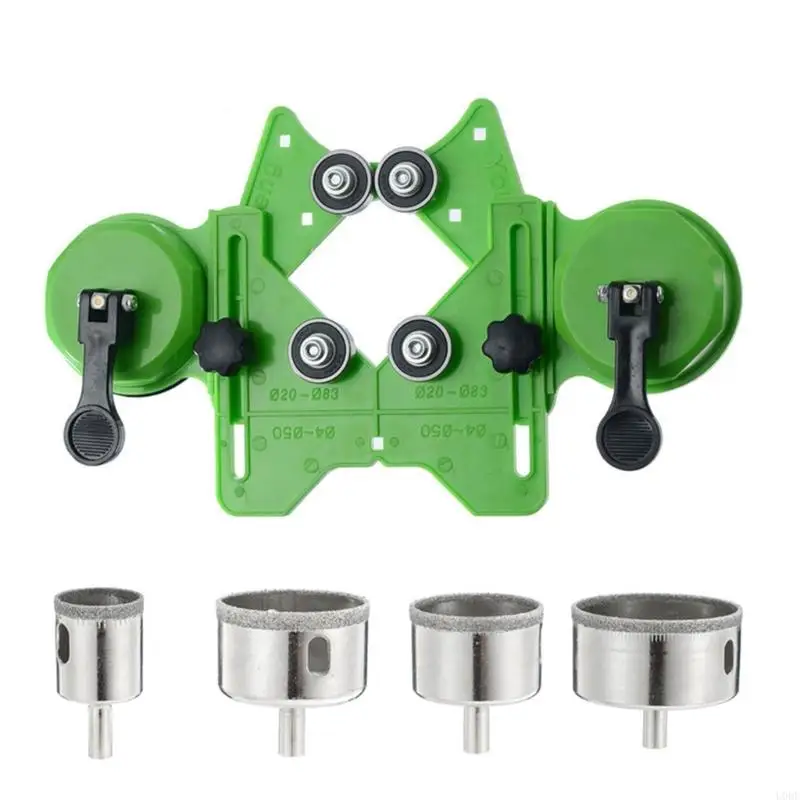 

Tile Hole Locator Guide Tile Hole Cutter Jig Fixture Double Suction Cups for Enhances Stability and Precisions Drilling