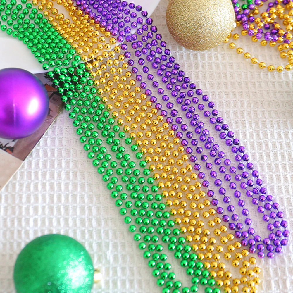 Colar de corrente de contas de plástico colares de festa em massa fiesta frisado colorido festivo