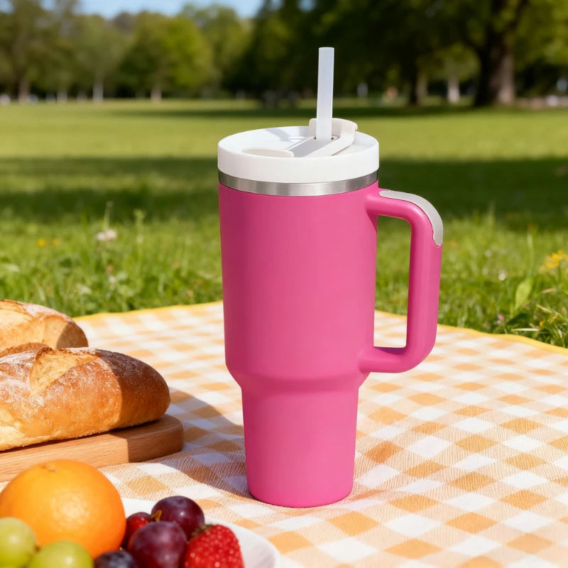Hot-selling 40oz Large Capacity Stainless Steel Travel Mug with Handle Straw Lid Office & Travel Essential high-grade car Cup