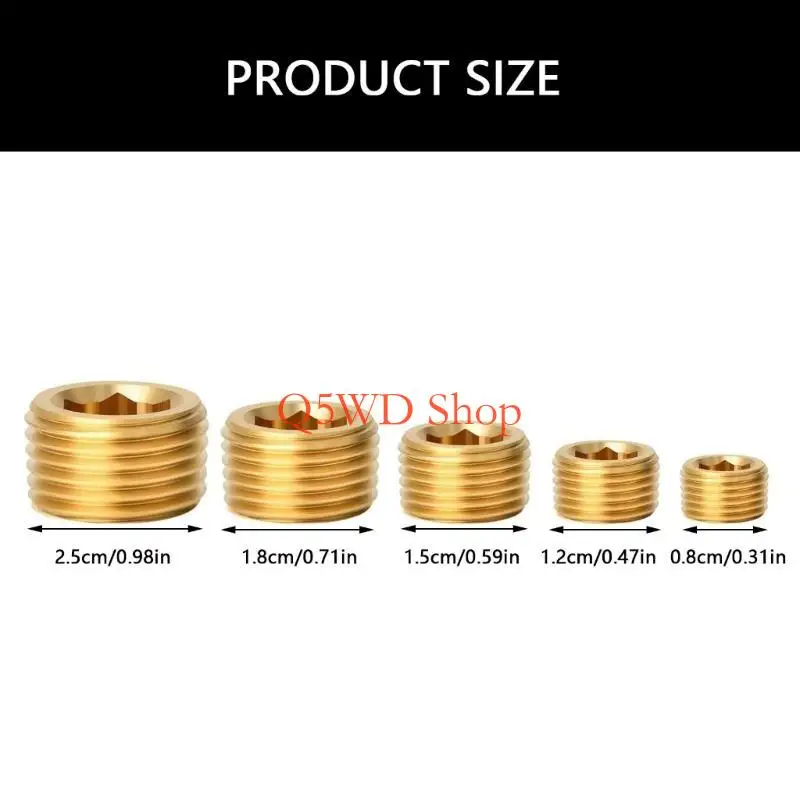 Q5WD PRASS PIPE SLIPS مجموعة التشكيلة 10/25pcs ذكور الخيط السداسي الداخلي للذو