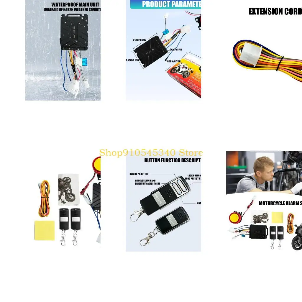 U2JA Universal Waterproof Motorcycle Anti Theft Alarm Device With Remote Operation And Strong ABS Construction For Longevity