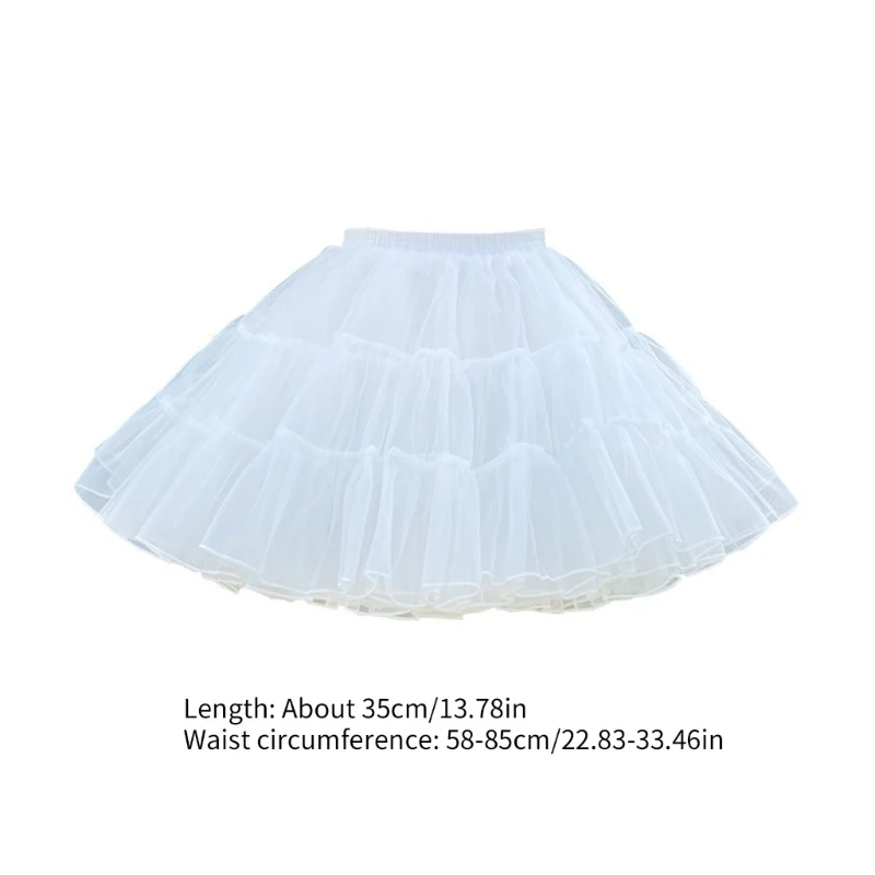 Women Tutus Skirt 1950s Bubble Skirts 4 Layer Tulle Petticoat Underskirt N7YF