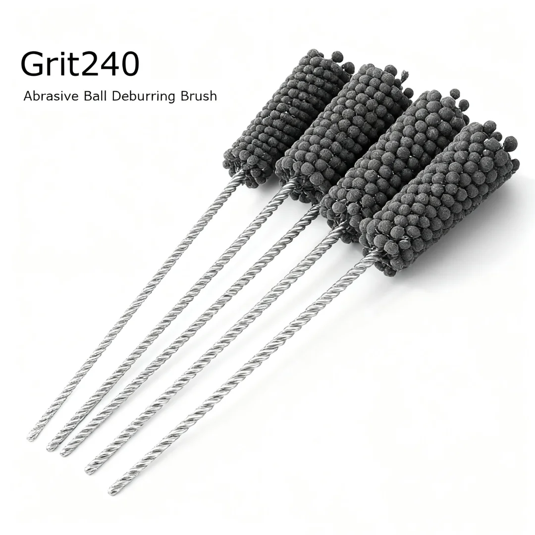 1pcs Grit 240 Flexible Cylinder Honing Abrasive Ball Polishing Brushes Φ4-110mm For Steel Stainless Steel Cast Iron Deburring