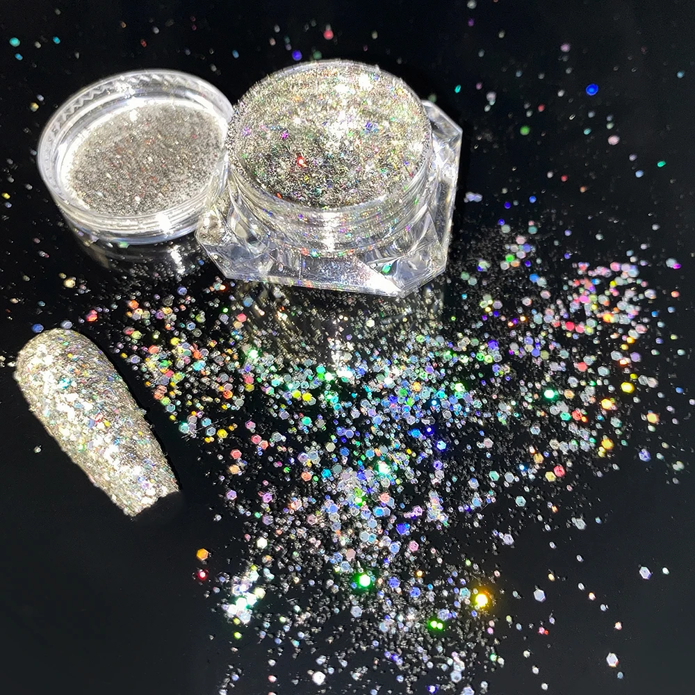 8 Stück Luxus Buling Nagel Glitter Pulver schillernden Diamant feine Pailletten hoch glänzende Pulver Pigment Tauch staub für Nail Art