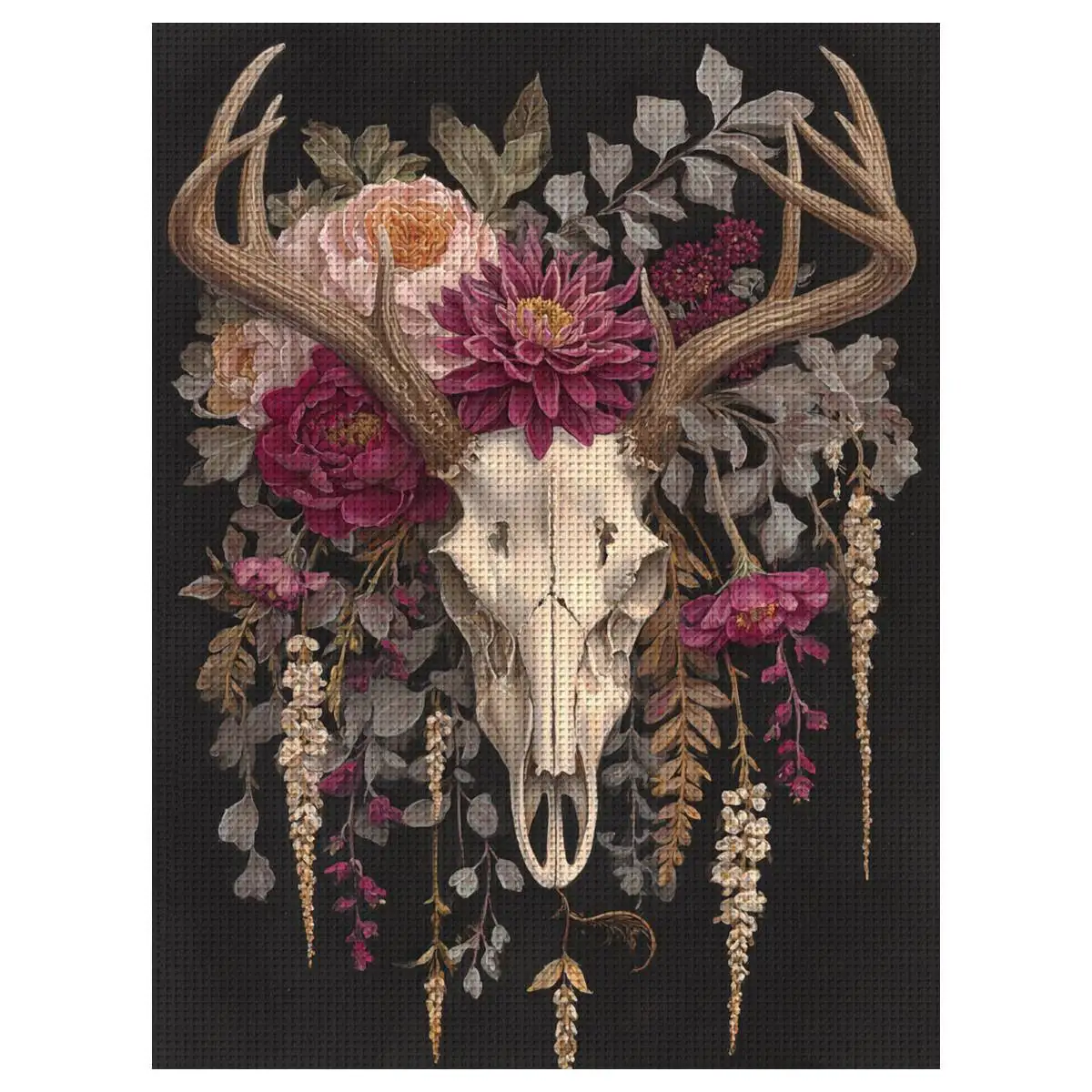 1 Stück 30X40CM/11,8*15,74 Zoll Skelett-gestempeltes Kreuzstich-Set DIY-Kit 11/14/16CT DIY-Stickset DIY-Kreuzstich-Set