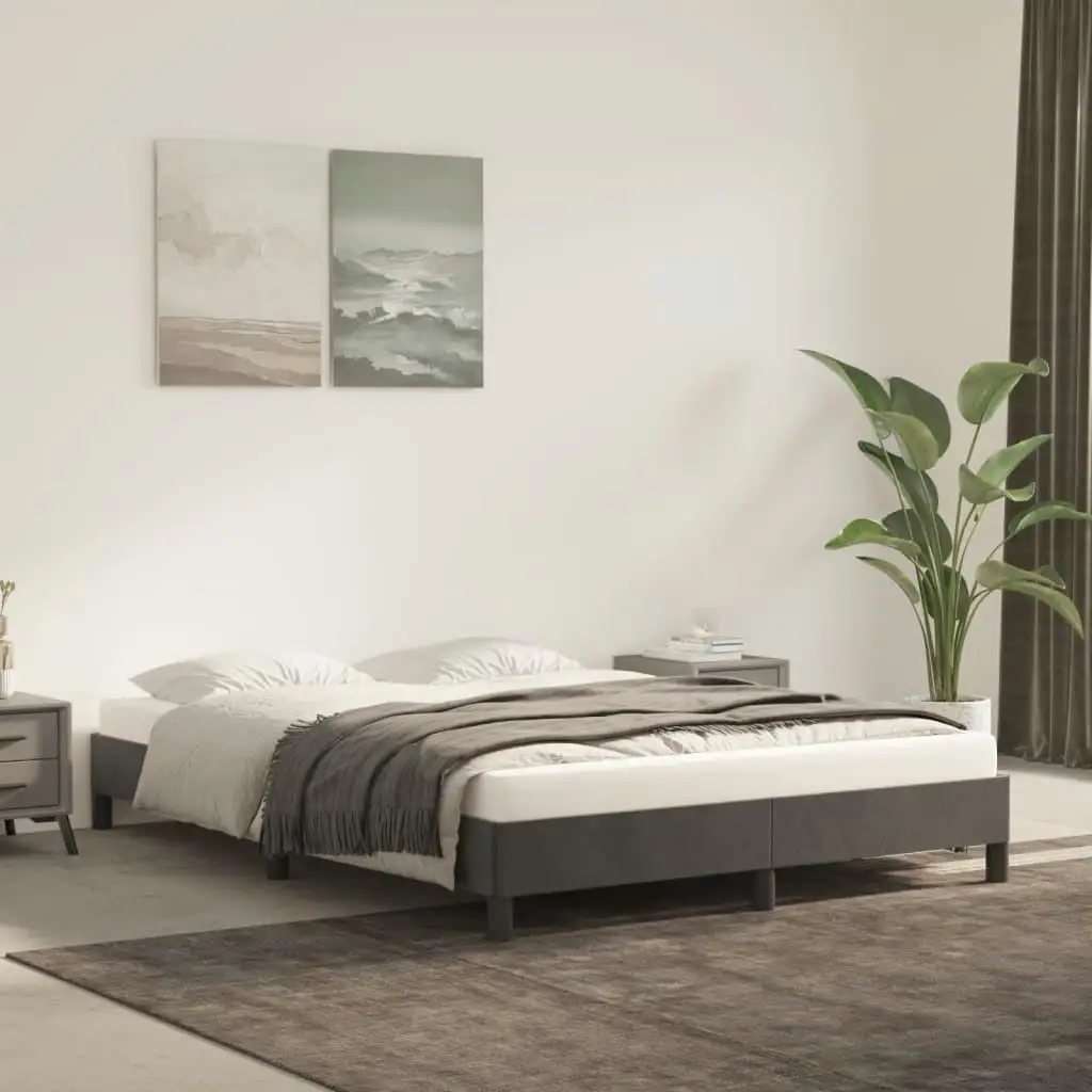 Dark Gray Velvet Full Bed Frame 53.9x74.8 - Stylish and Durable, No Mattress Included