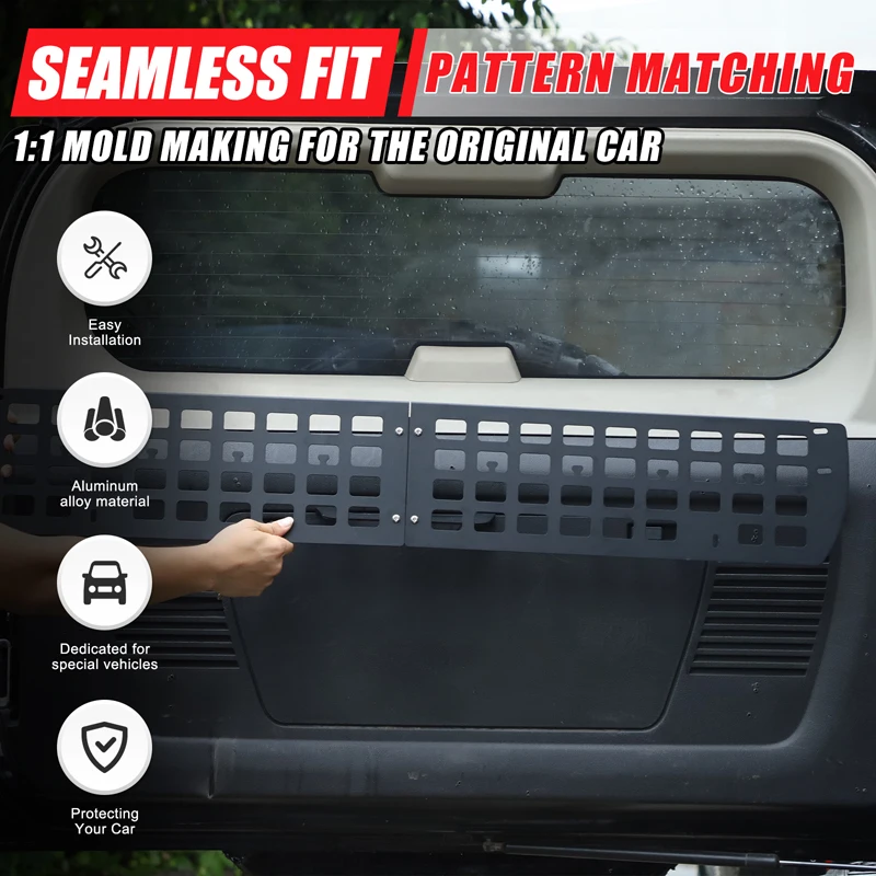 

Carbon steel + aluminum alloy Car Tailgate Window Sill Fence Expansion Rack Car Interior Upgrade Parts for Hummer H3 2005-2009