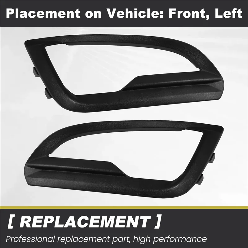 A73X-Front Left & Right Bumper Fog Light Cover Lamp Frame Bezel For Ford Ecosport 2018-2022 Headlight Trim Frame