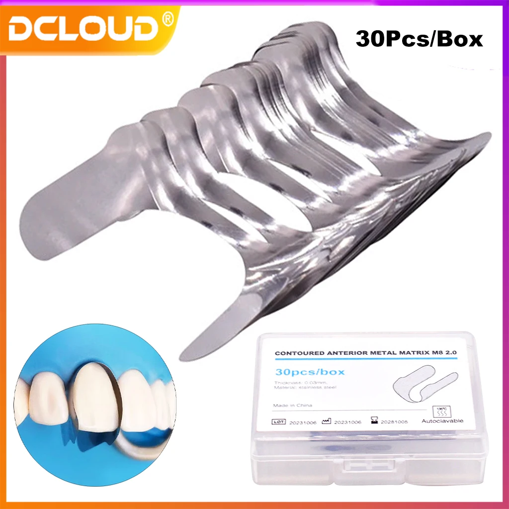 Dental Matrix Bands Anterior Metal Matrix Bands M8 Matrix Contoured System for Upper Anterior Teeth Matrices Dentistry Materials