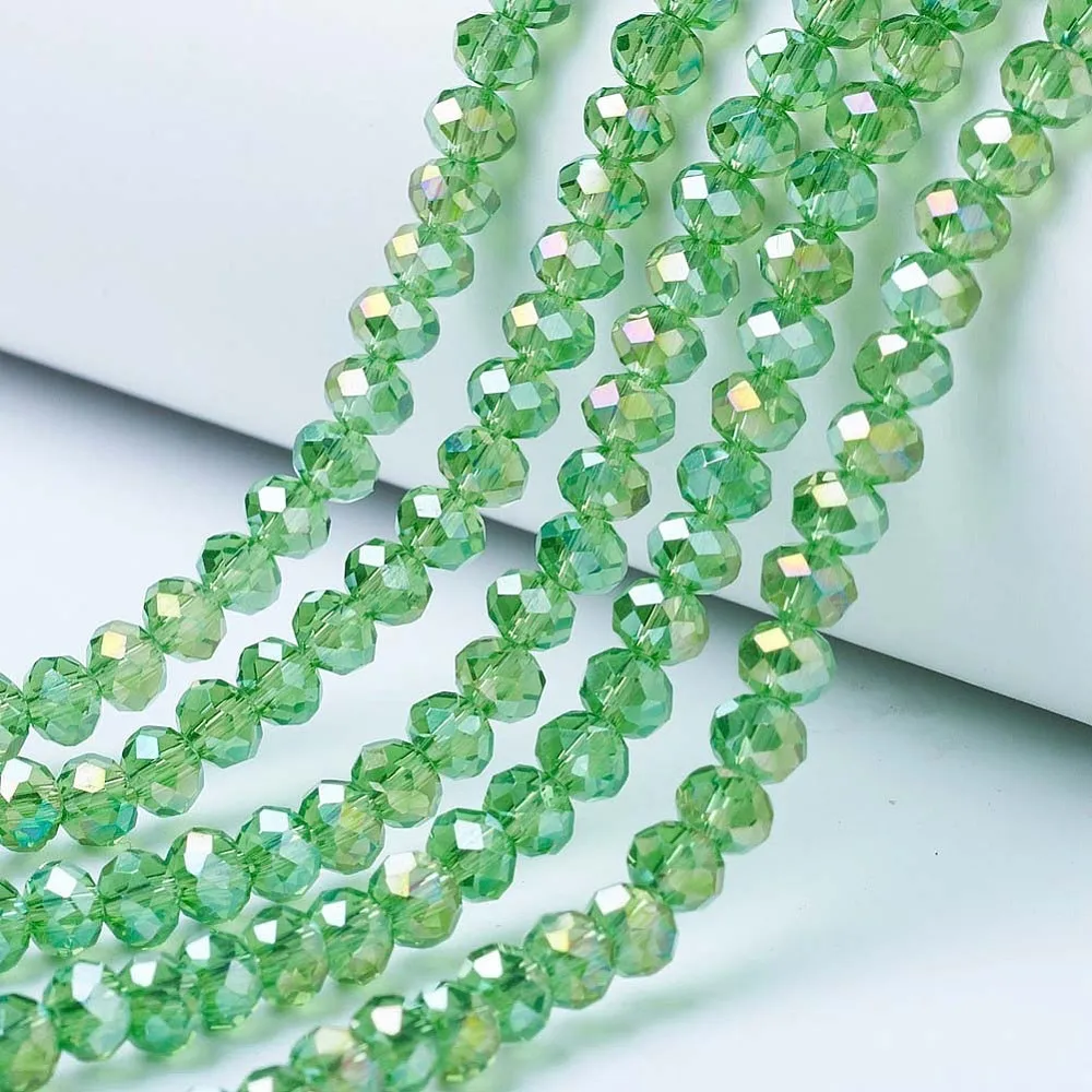 PandaHall 20 Stränge Glasperlen Mehrfarbig AB-Beschichtet Facettiert 8x6mm für DIY Schmuckherstellung – Detail 9