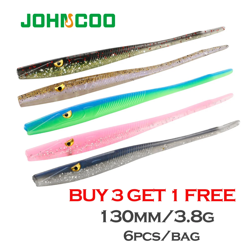 6pcs Crazy Slug Soft Fishing Lure 130mm 3.8g Artificial Bait Fishing Tackle Good Quality Worms Shad Eel Seabass Fishing Tackle