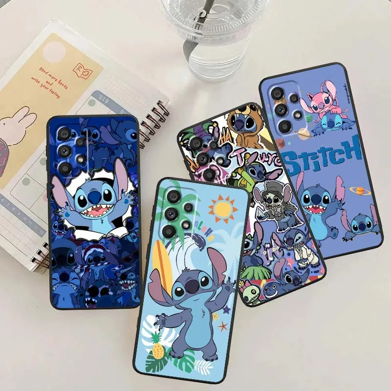 

Disney Stitch Cartoon Cute Phone Case For Samsung A42 A41 A35 A34 A33 A32 A25 A24 A23 A21s A04 A03 Note 20 Ultra 5G Black